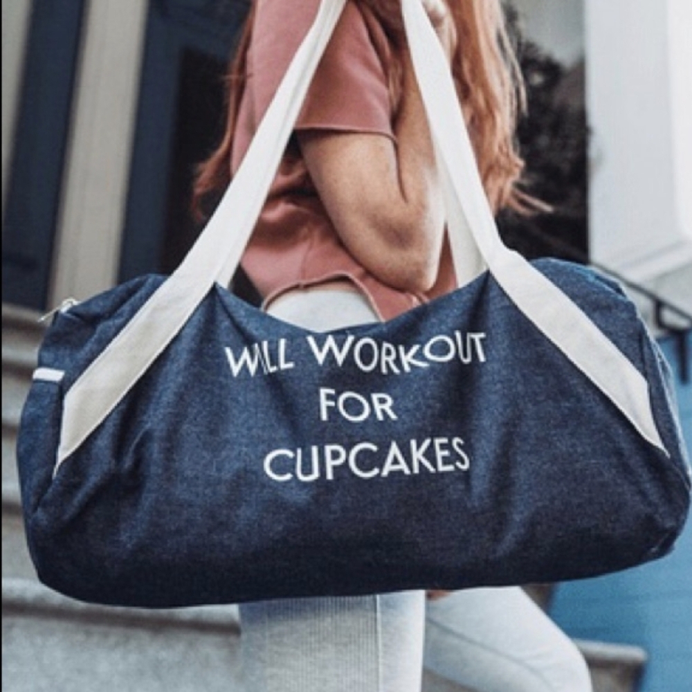 Will Workout For Cupcakes Duffel Gym Bag